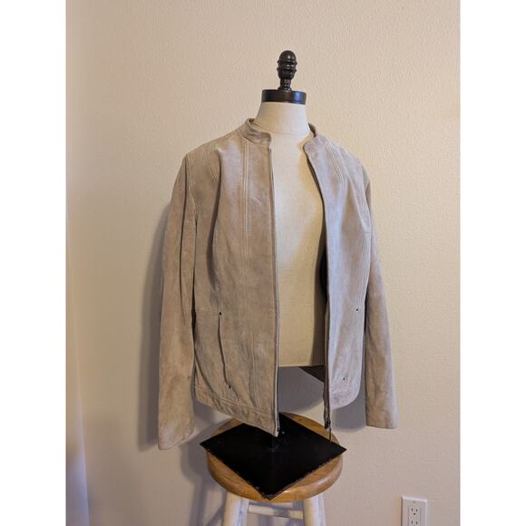 style and Co cream genuine leather jacket size L - Picture 1 of 7